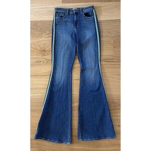L'Agence Women Solana Mid-Rise Side Stripe Super Flare Jeans  27 / 28” Festival